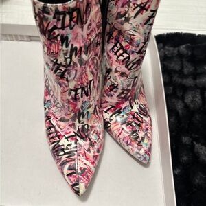 Jessica Simpson Multicolor Graffiti Ankle Boots